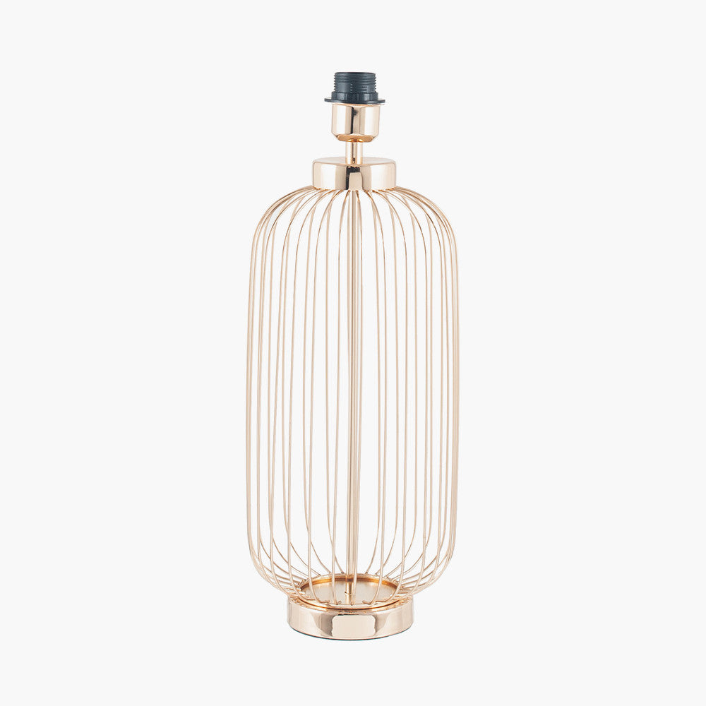 Dania French Gold Metal Wire Tall Table Lamp Base with Bow 40cm Slate Velvet Cylinder Lampshade