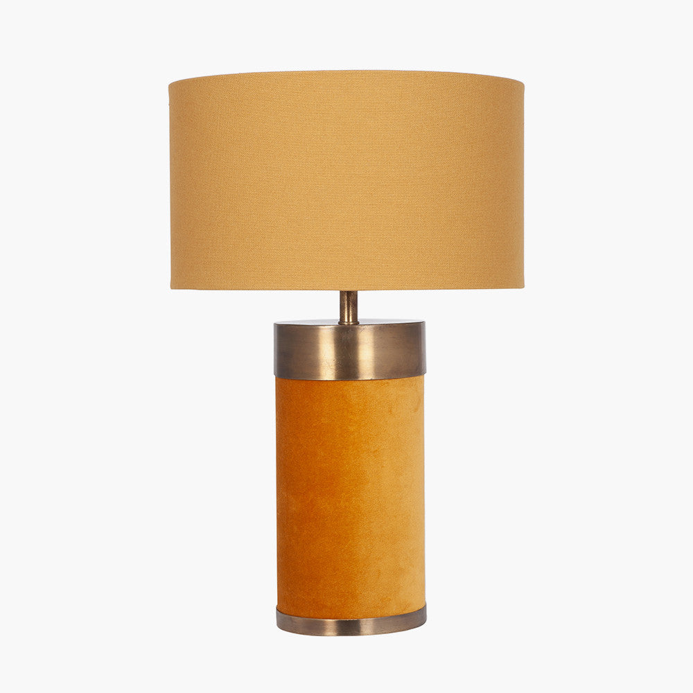 Dempsey Mustard Velvet & Antique Gold Table Lamp