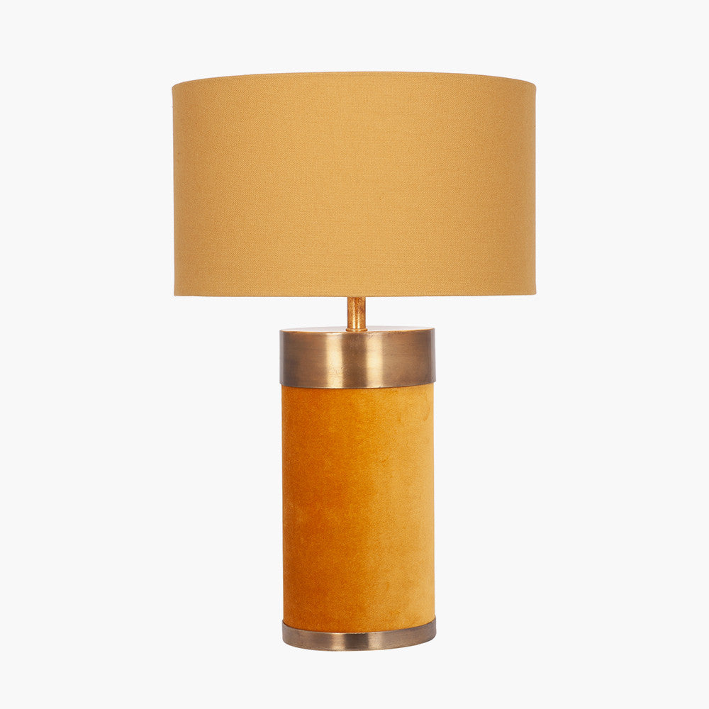 Dempsey Mustard Velvet & Antique Gold Table Lamp