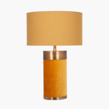 Dempsey Mustard Velvet & Antique Gold Table Lamp