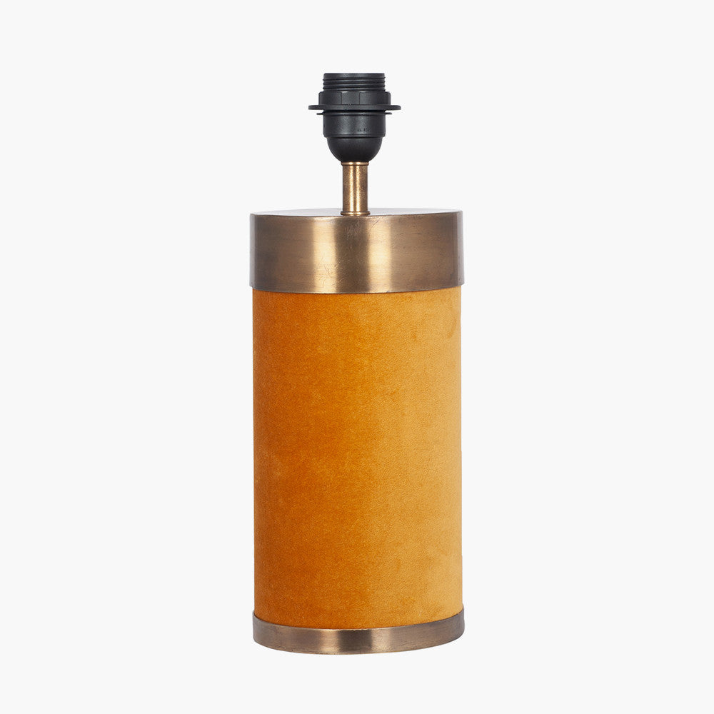 Dempsey Mustard Velvet & Antique Gold Table Lamp