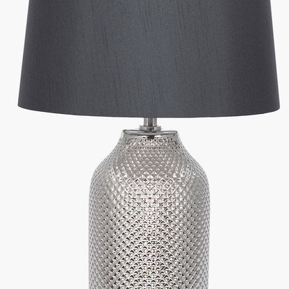Nova Silver Textured Ceramic Table Lamp | Silver Table Lamp