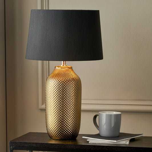 Nova Gold Textured Ceramic Table Lamp | Gold Table Lamp