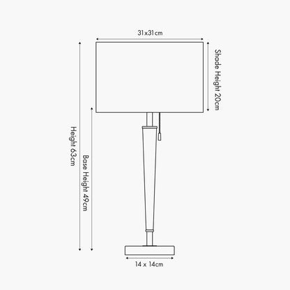 Lowry Black & Silver Table Lamp with Grey Shade | Modern Contemporary Lamp
