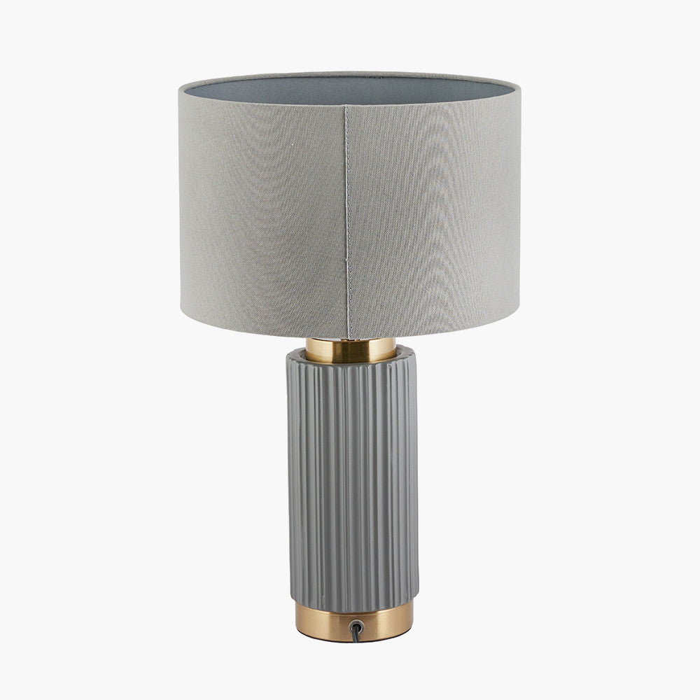 Ionic Grey Ceramic & Gold Table Lamp | Modern Textured Lighting