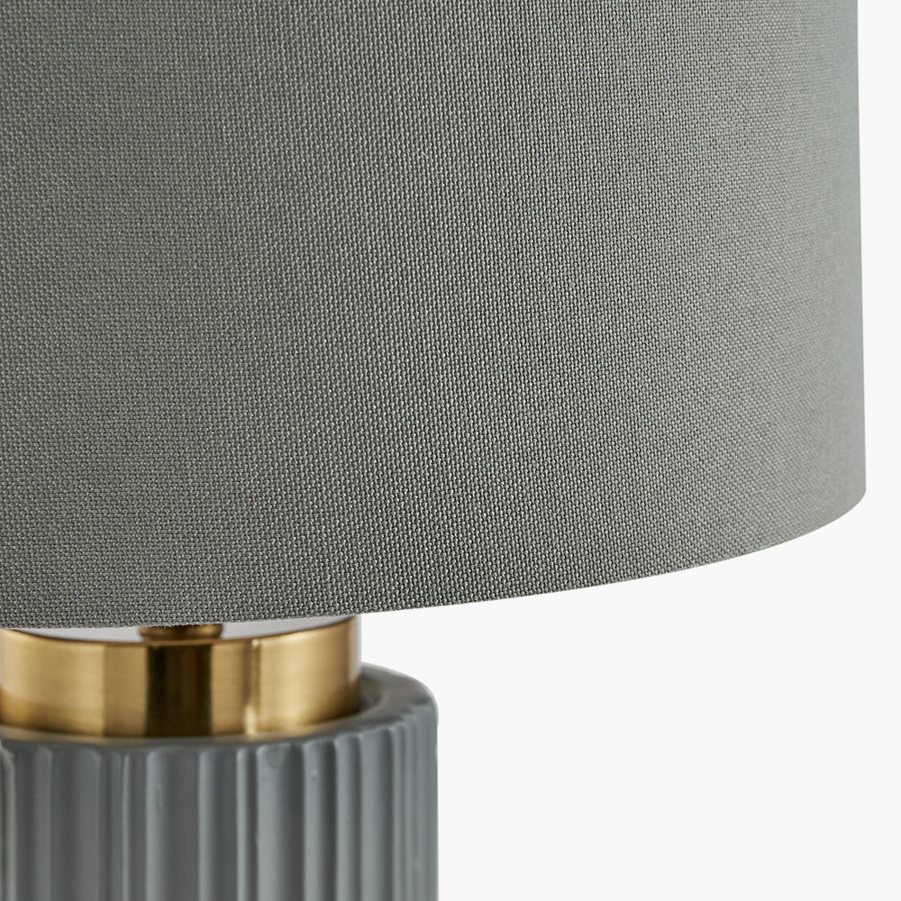 Ionic Grey Ceramic & Gold Table Lamp | Modern Textured Lighting