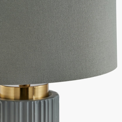 Ionic Grey Ceramic & Gold Table Lamp | Modern Textured Lighting