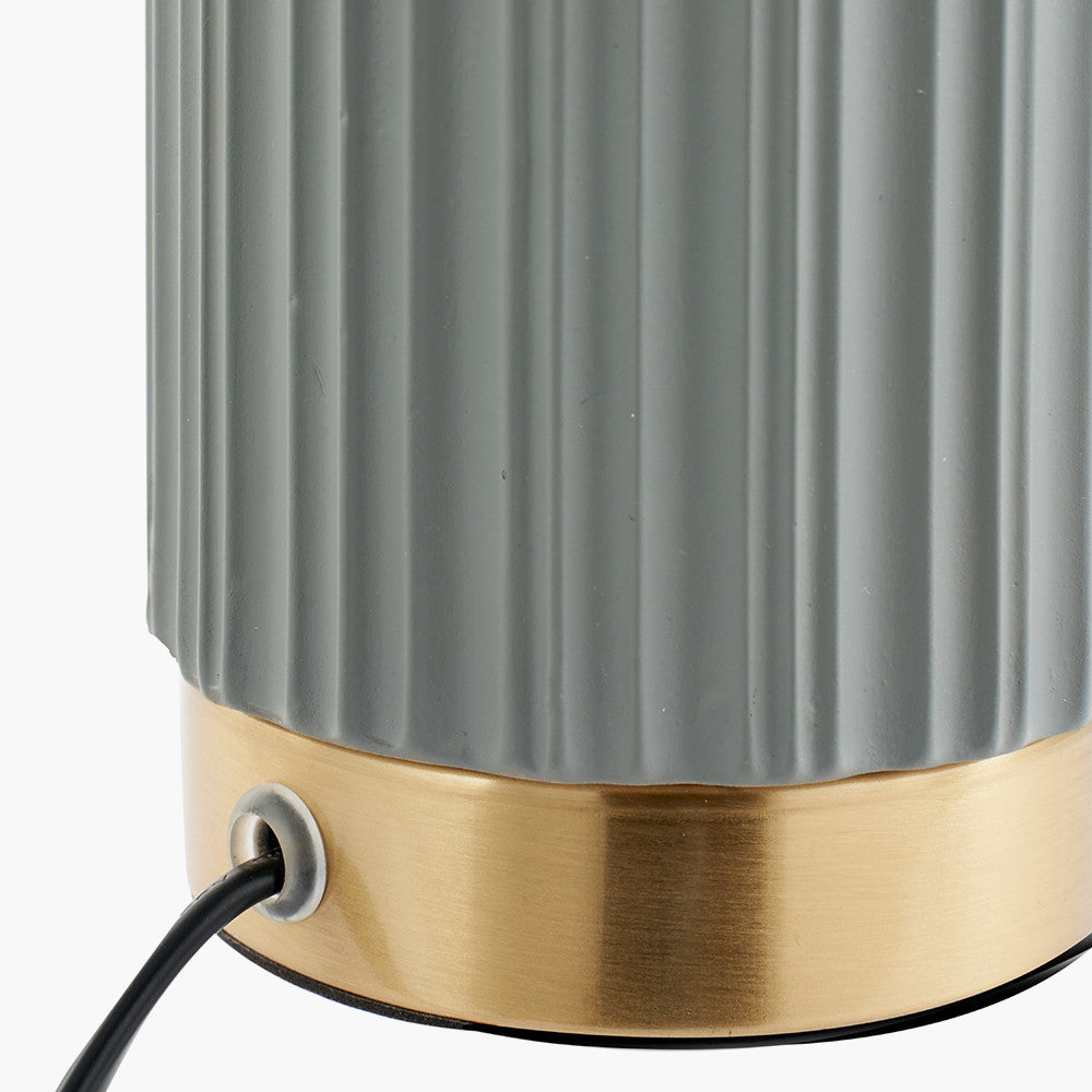 Ionic Grey Ceramic & Gold Table Lamp | Modern Textured Lighting