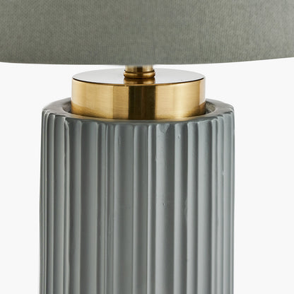 Ionic Grey Ceramic & Gold Table Lamp | Modern Textured Lighting