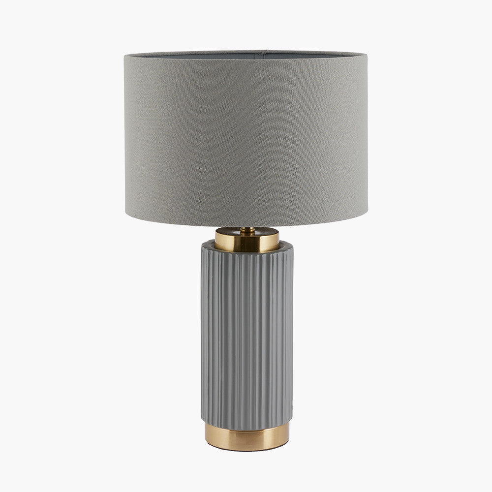 Ionic Grey Ceramic & Gold Table Lamp | Modern Textured Lighting
