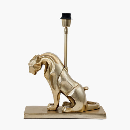 Osa Gold Jaguar Table Lamp with Ivory Oval Shade | Luxury Statement Lighting