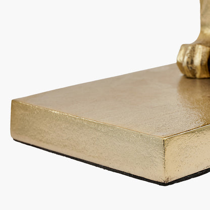 Osa Gold Jaguar Table Lamp with Ivory Oval Shade | Luxury Statement Lighting