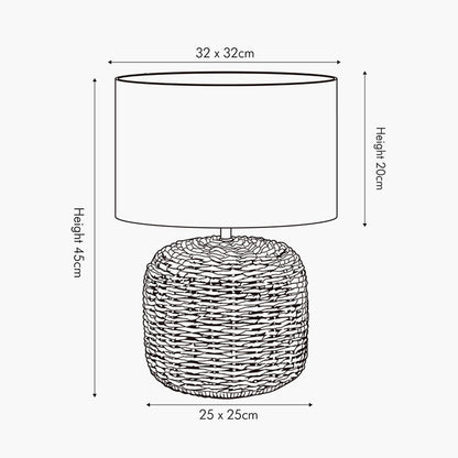 Shop the Acer Natural Woven Small Table Lamp with an ivory textured jute shade, adding both style and texture to your home. Shop online now at www.nobleandnook.co.uk