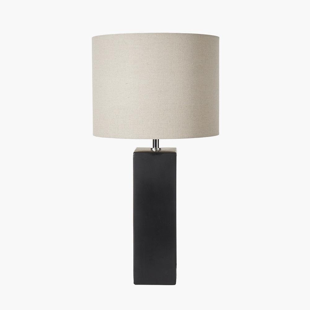 Block Black Ceramic Tall Table Lamp | Modern Sculptural Table Lamp