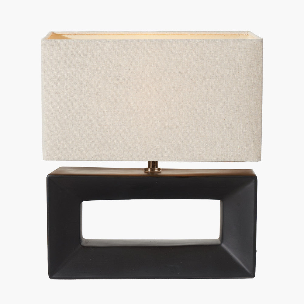 Block Black Ceramic Rectangular Table Lamp | Modern Feature Lighting