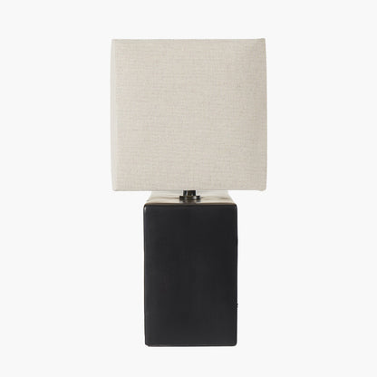 Block Black Ceramic Rectangular Table Lamp | Modern Feature Lighting