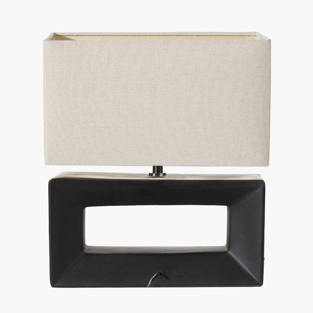 Block Black Ceramic Rectangular Table Lamp | Modern Feature Lighting