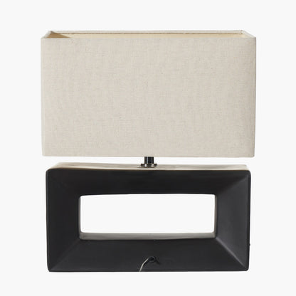 Block Black Ceramic Rectangular Table Lamp | Modern Feature Lighting
