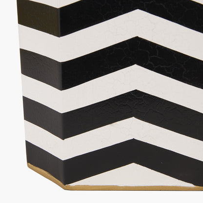 Oskar Black & White Chevron Table Lamp with Stellan 40cm Gold Lined Shade | Modern Lighting