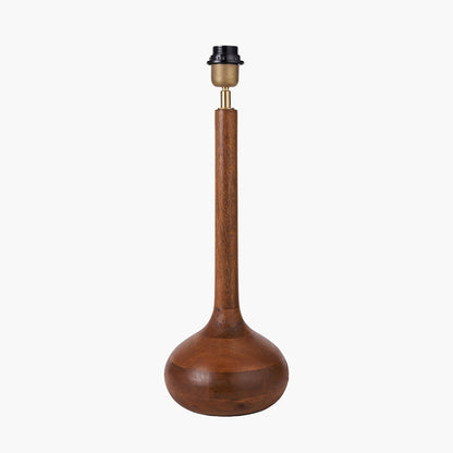 Wooden table lamp with a white background
