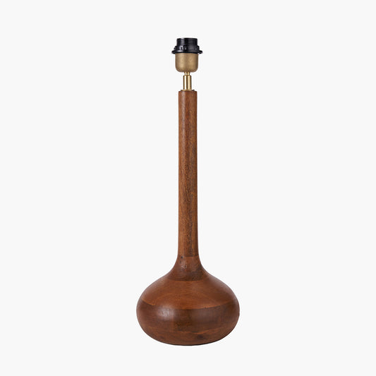 Wooden table lamp with a white background