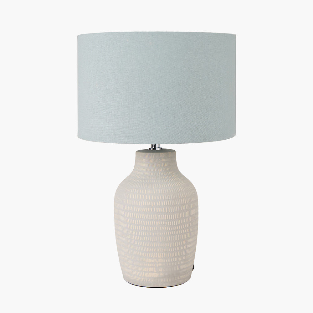 Kai Duck Egg Textured Tall Ceramic Table Lamp | Scandi Table Lamp