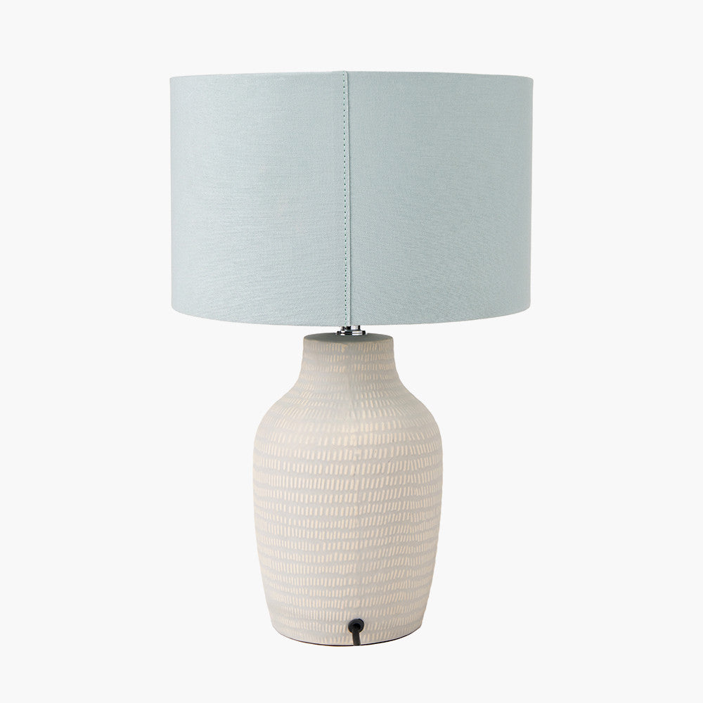 Kai Duck Egg Textured Tall Ceramic Table Lamp | Scandi Table Lamp