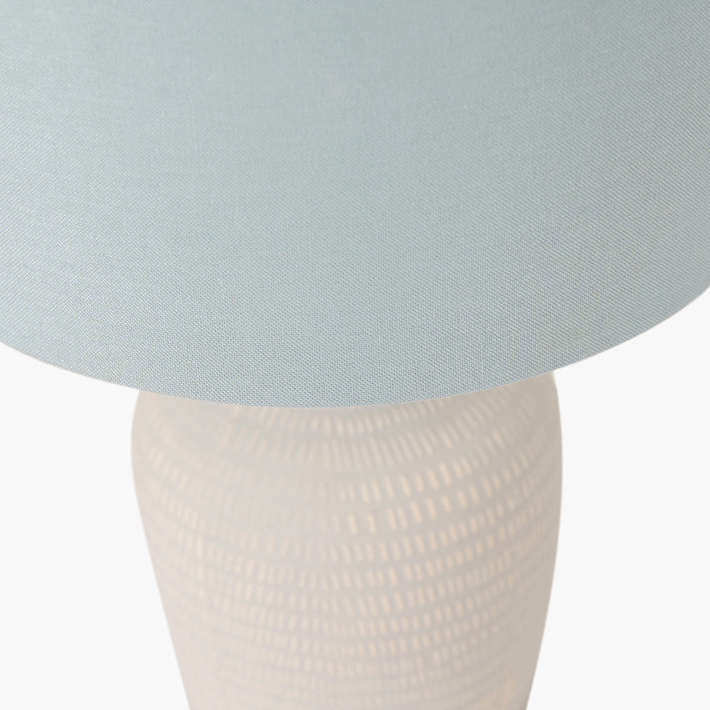 Kai Duck Egg Textured Tall Ceramic Table Lamp | Scandi Table Lamp