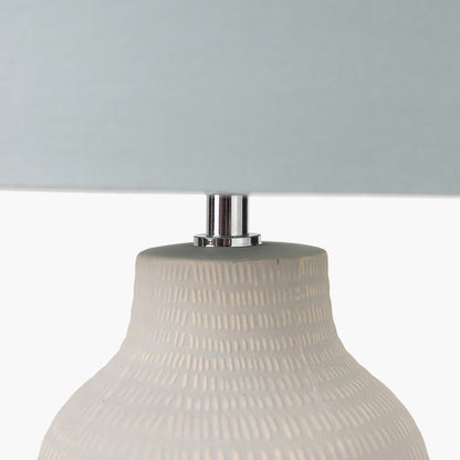 Kai Duck Egg Textured Tall Ceramic Table Lamp | Scandi Table Lamp
