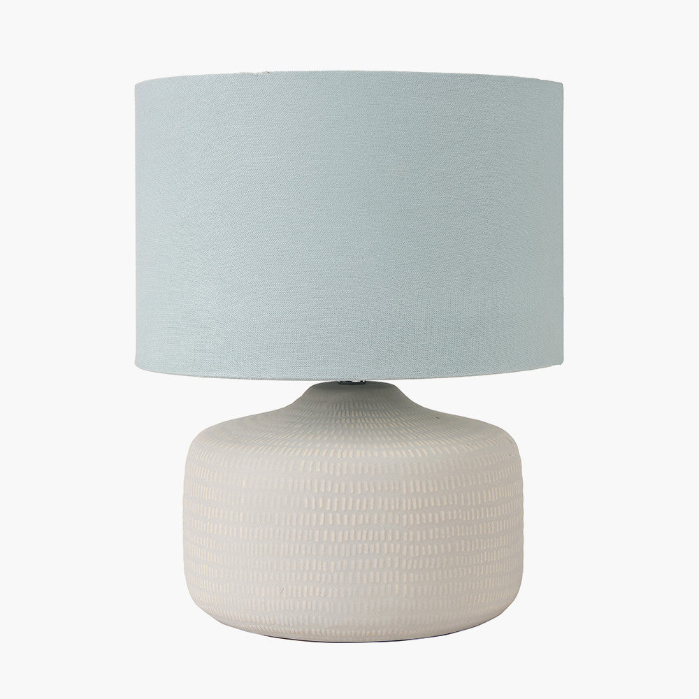 Kai Duck Egg Textured Ceramic Table Lamp | Scandi Coastal Lamp