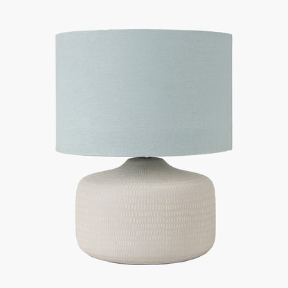 Kai Duck Egg Textured Ceramic Table Lamp | Scandi Coastal Lamp