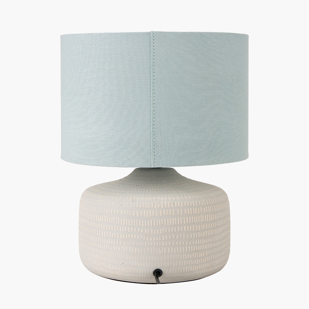 Kai Duck Egg Textured Ceramic Table Lamp | Scandi Coastal Lamp