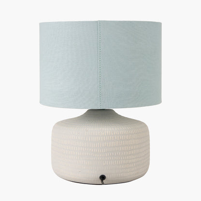 Kai Duck Egg Textured Ceramic Table Lamp | Scandi Coastal Lamp