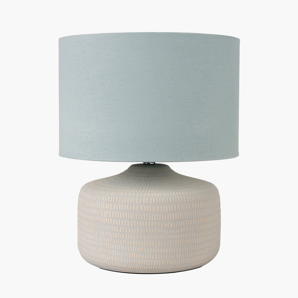 Kai Duck Egg Textured Ceramic Table Lamp | Scandi Coastal Lamp