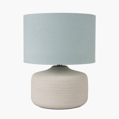 Kai Duck Egg Textured Ceramic Table Lamp | Scandi Coastal Lamp