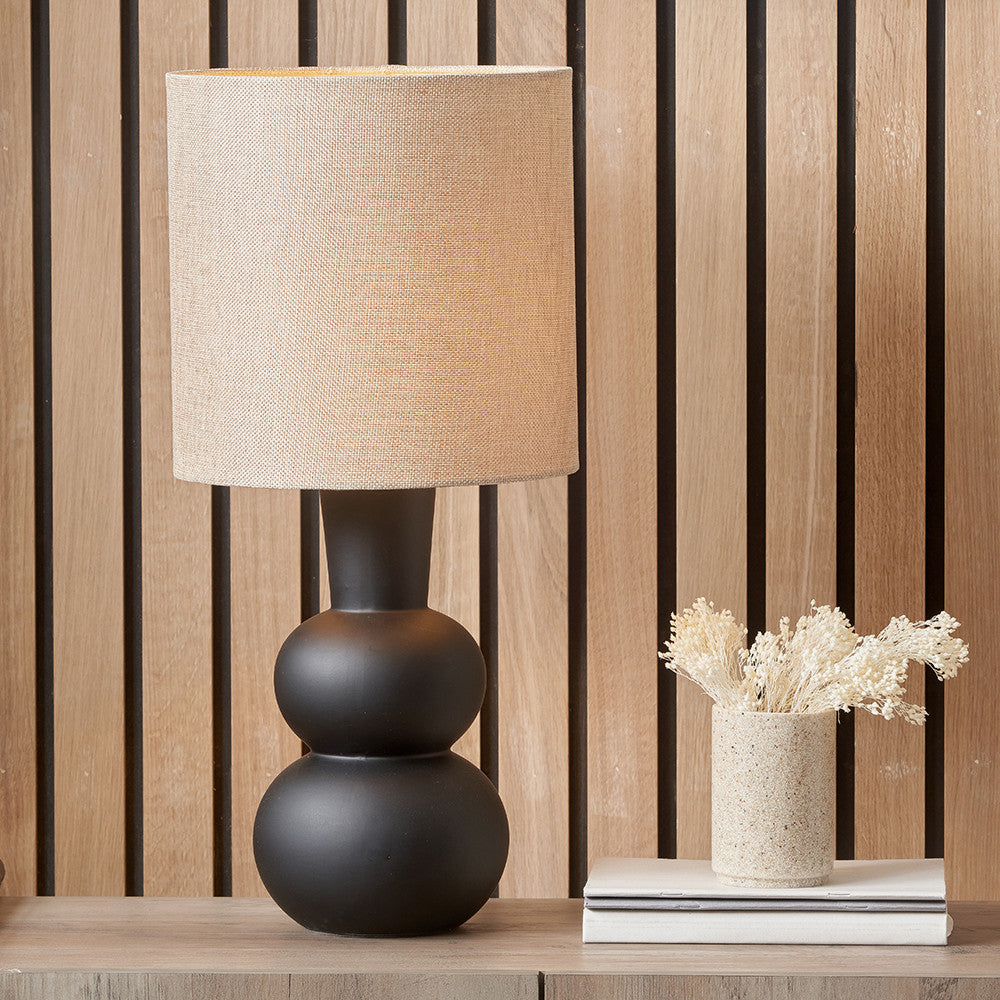 Aaliyah Black Ceramic Bottle Table Lamp | Modern Table Lamp