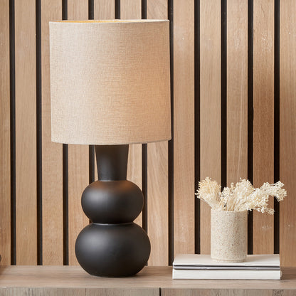 Aaliyah Black Ceramic Bottle Table Lamp | Modern Table Lamp