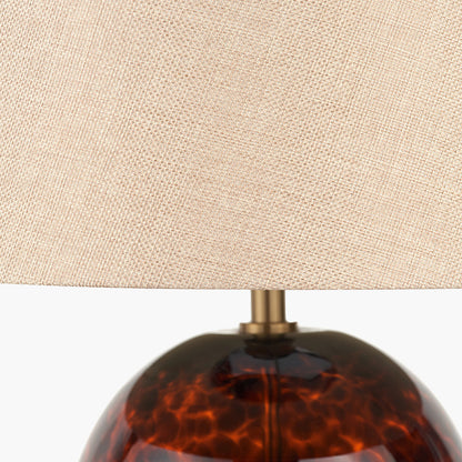 Lucien Tortoiseshell Glass Tall Table Lamp with Brushed Gold Base