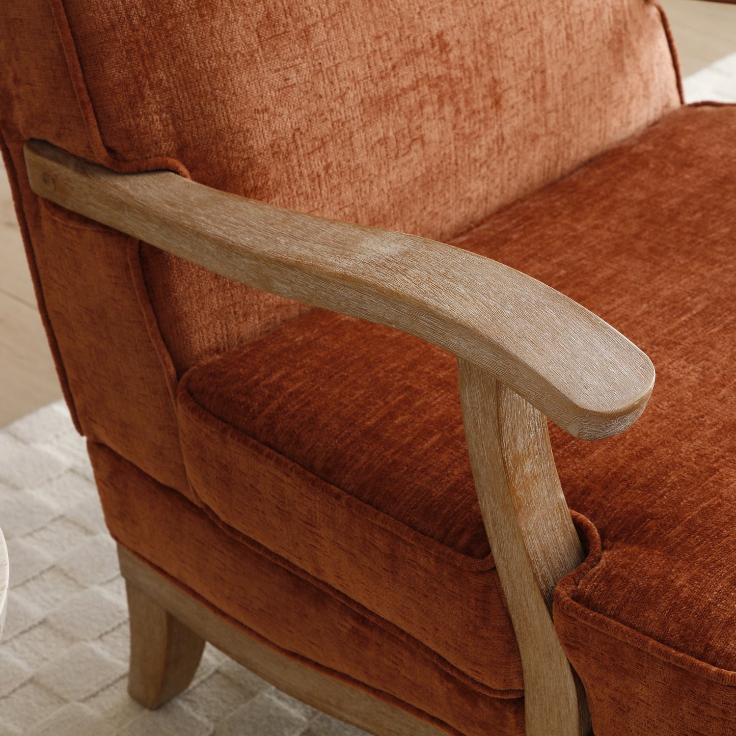 The Colwell Chair in Terracotta Distressed Chenille