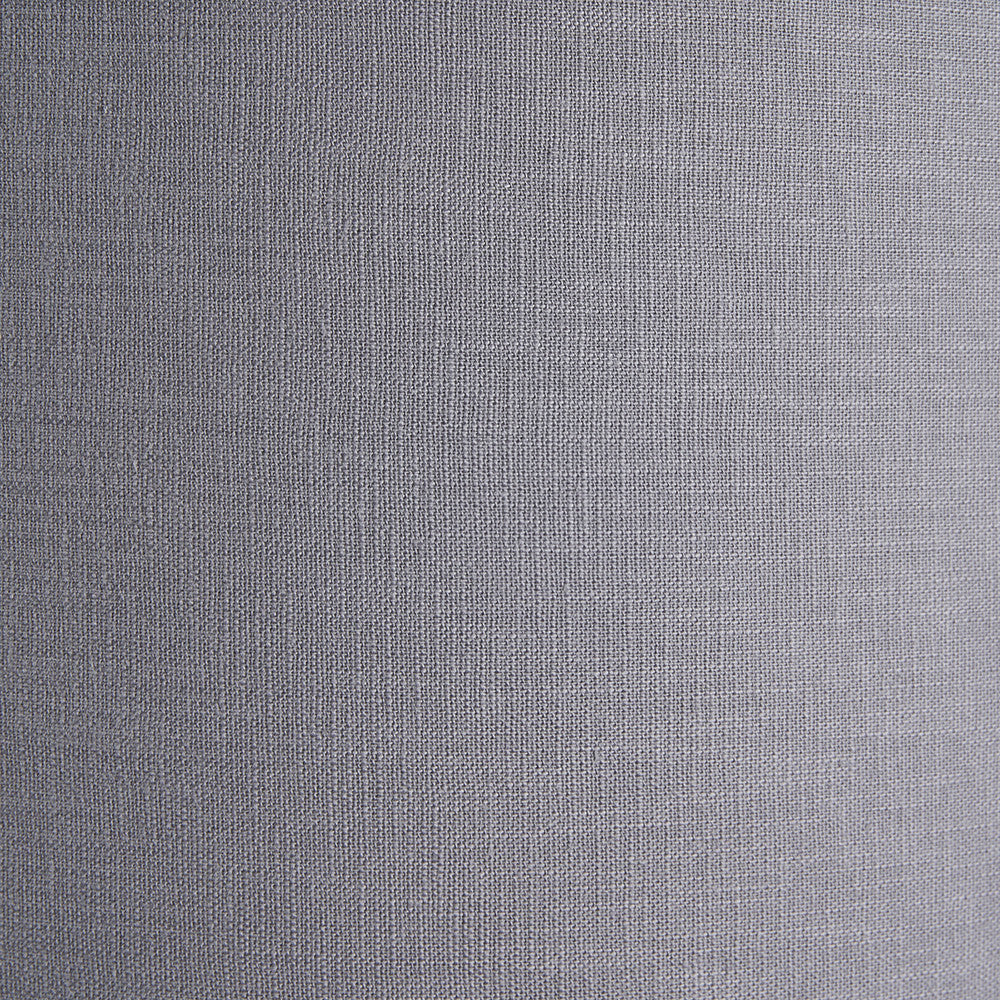 Port Nickel and Wood Tripod Floor Lamp Base with Lino 55cm Steel Grey Linen Cylinder Lampshade