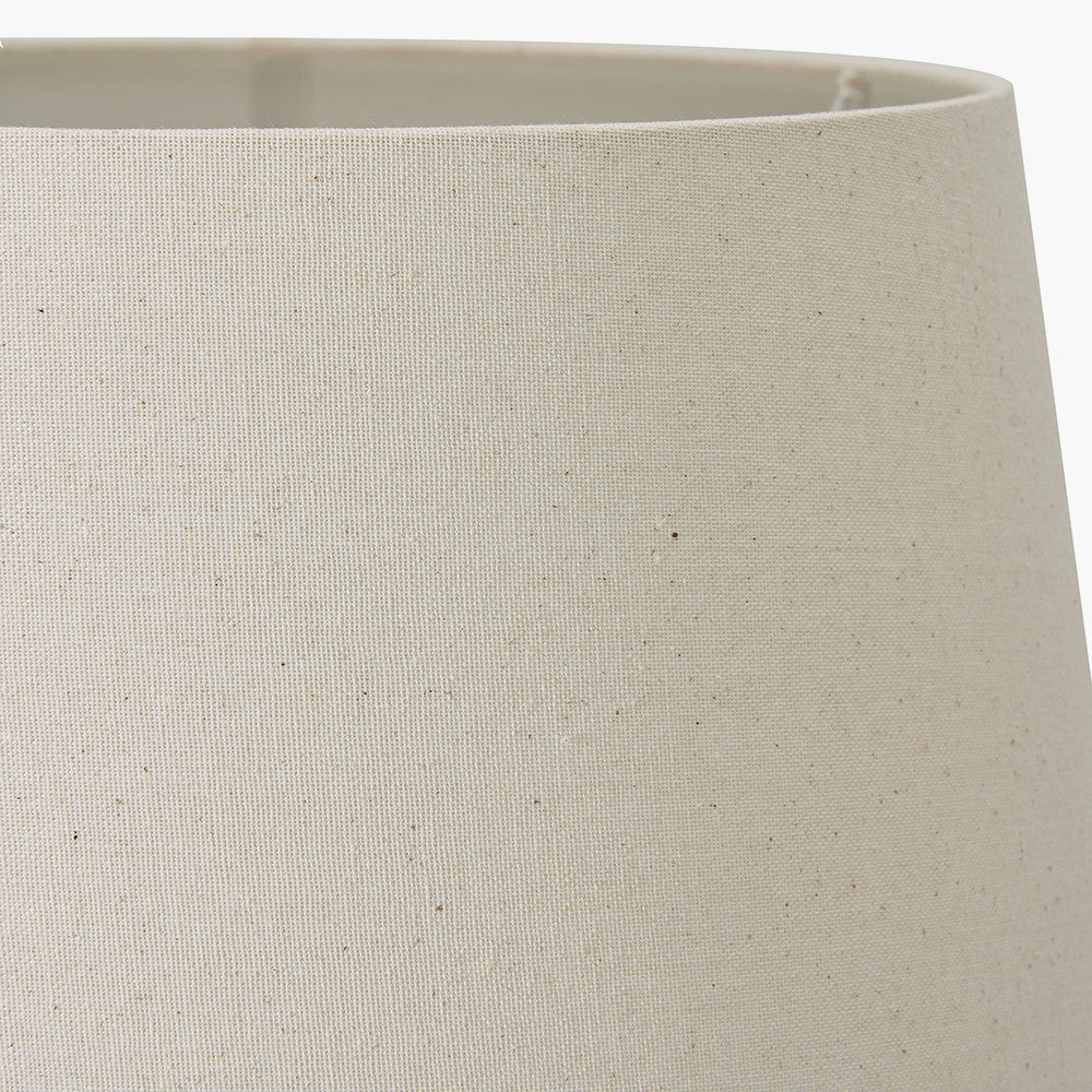 Alia Grey Wash Turned Mango Wood Floor Lamp with Coast Cream Calico Shade