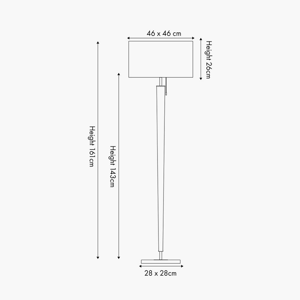 Lowry Black & Silver Floor Lamp with Grey Shade | Modern Contemporary Floor Lamp
