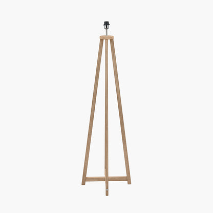 Whitby Grey Wash Wood Tapered 4 Post Floor Lamp with White Linen Shade