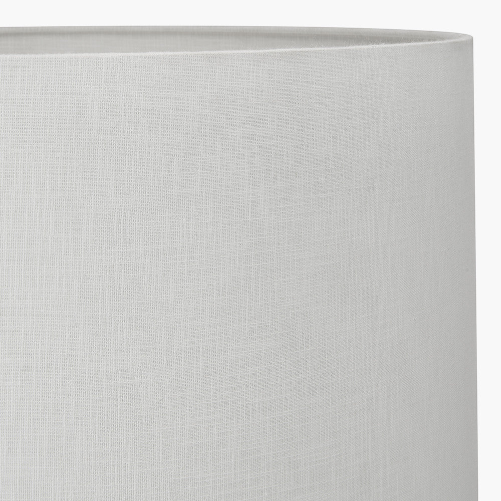 Whitby Grey Wash Wood Tapered 4 Post Floor Lamp with White Linen Shade