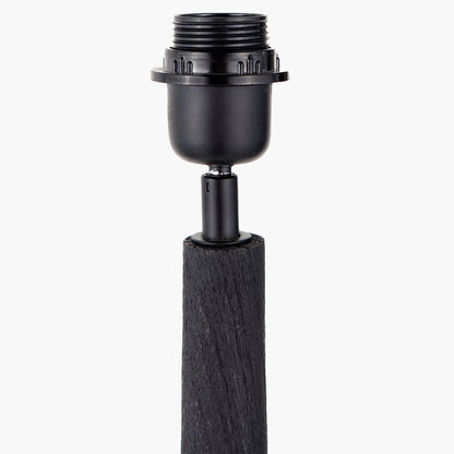 Marin Black Wood Tall Neck Floor Lamp with Vienna 45cm Black Chevron Shade