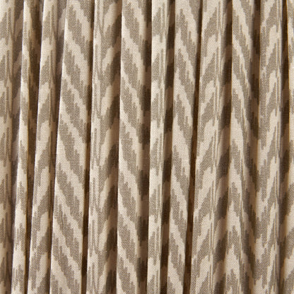 Marin Black Wood Tall Neck Floor Lamp with Vienna 45cm Taupe Chevron Shade