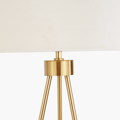 Houston Brushed Brass Metal Tripod Floor Lamp