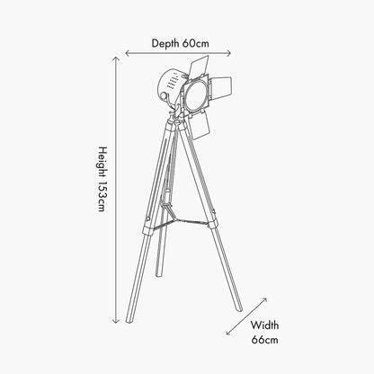 Hereford Silver and Black Tripod Floor Lamp