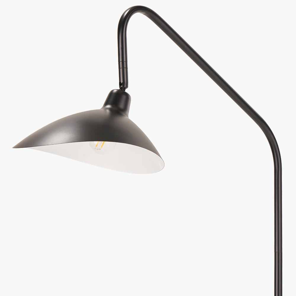 Toulon Black Metal Task Floor Lamp | Modern Reading Floor Lamp