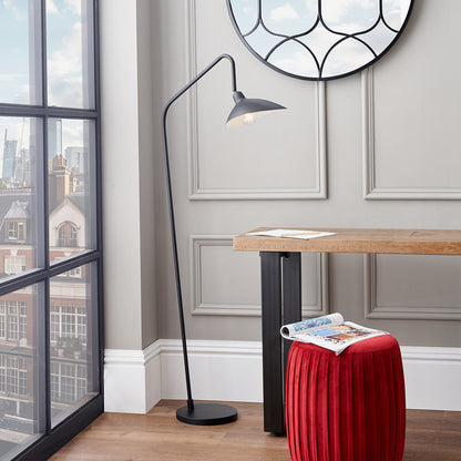 Toulon Black Metal Task Floor Lamp | Modern Reading Floor Lamp
